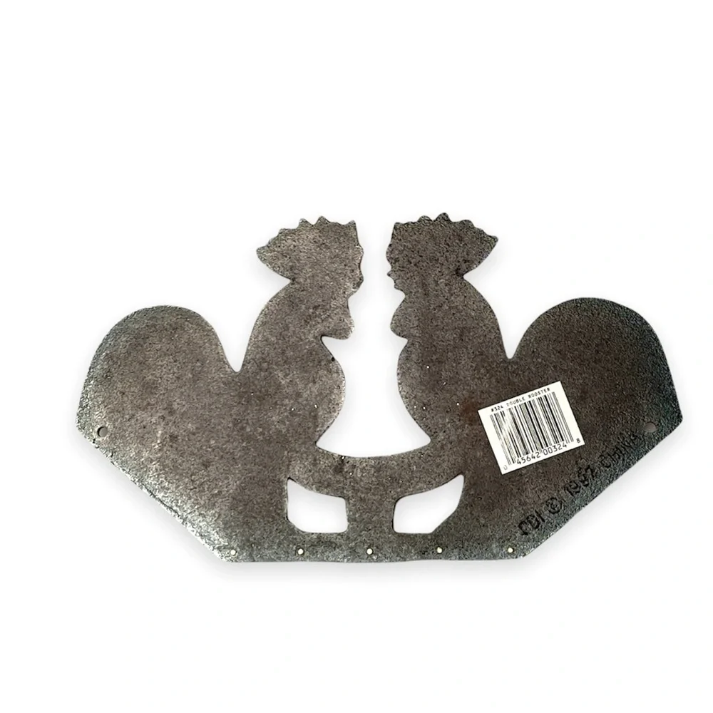 Cast Iron‎ Copper Plated Double Rooster Five Key Hook Holder 11”x6.5”